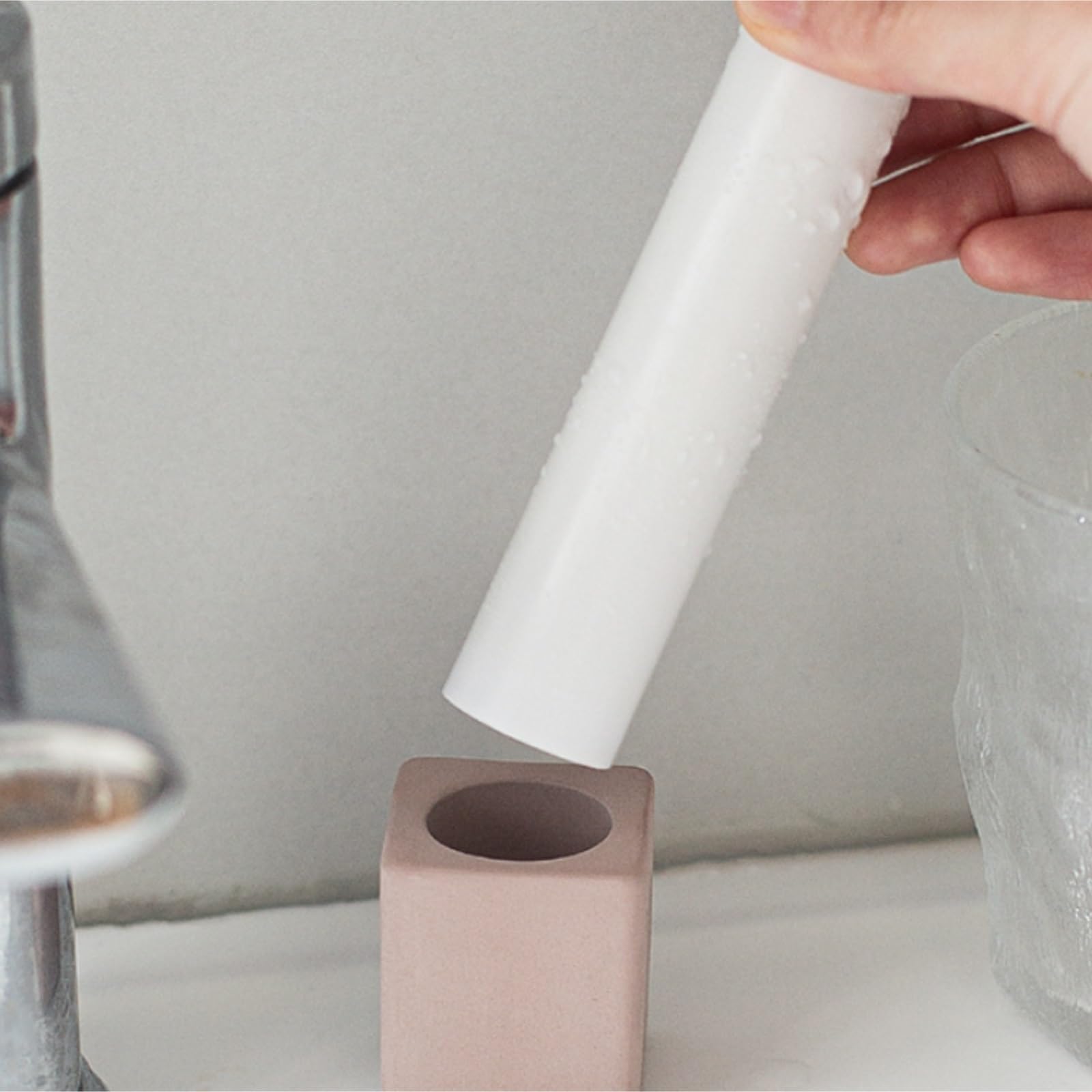 Organizer per Spazzolino da Denti Diatomite Portaspazzolino for Bagno, Doccia, Organizzatore di Stoccaggio da Appoggio Accessori da Bagno(Beige)