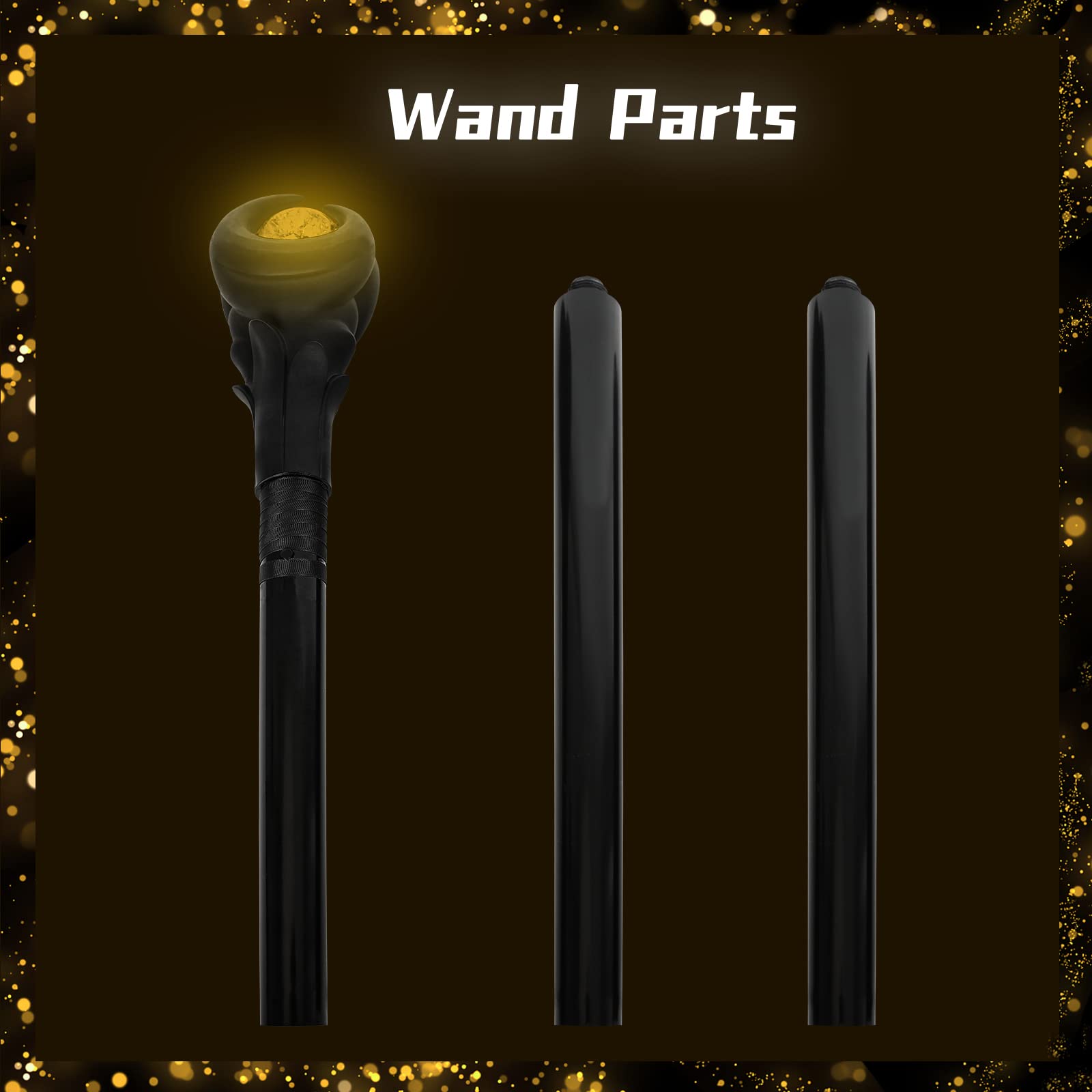 Bacchetta Da Strega Maleficent LED | 129.5 Cm Con Luce Verde/Arancia | Costume Halloween - Foto 6