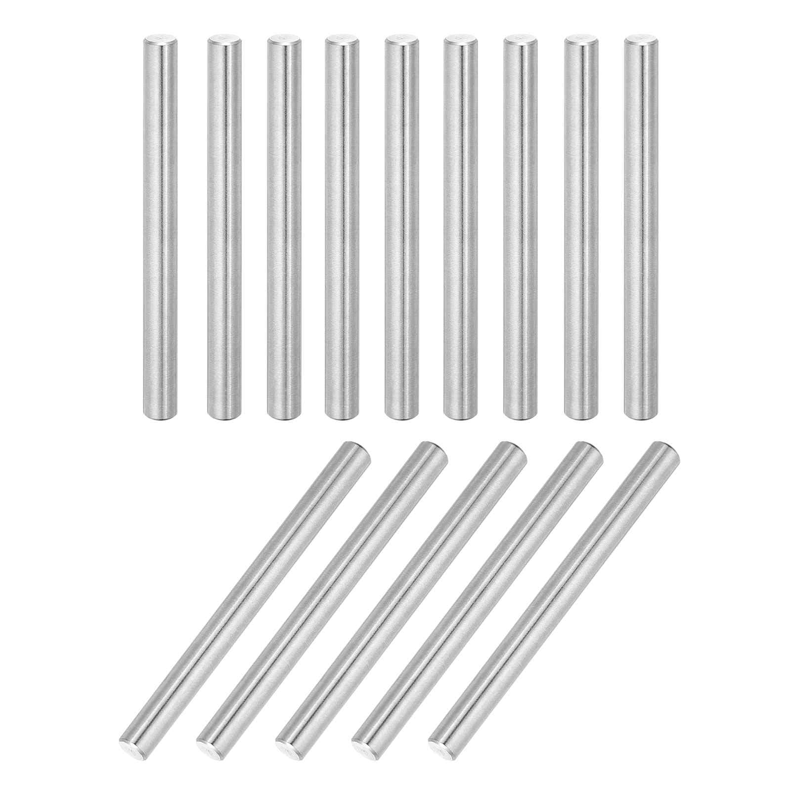 MECCANIXITY 14Pcs Dowel Pin 6mm x 70mm Shelf Support Pin 304 Stainless Steel Shelf Pegs for Shelves Cabinets Furniture Nickel Plated, Silver Tone