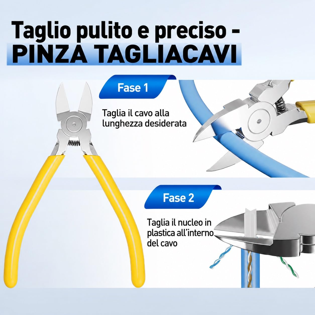 Set di strumenti di rete professionali 14 in 1 - Pinza crimpatrice RJ45, spina e cartelli di protezione Cat6