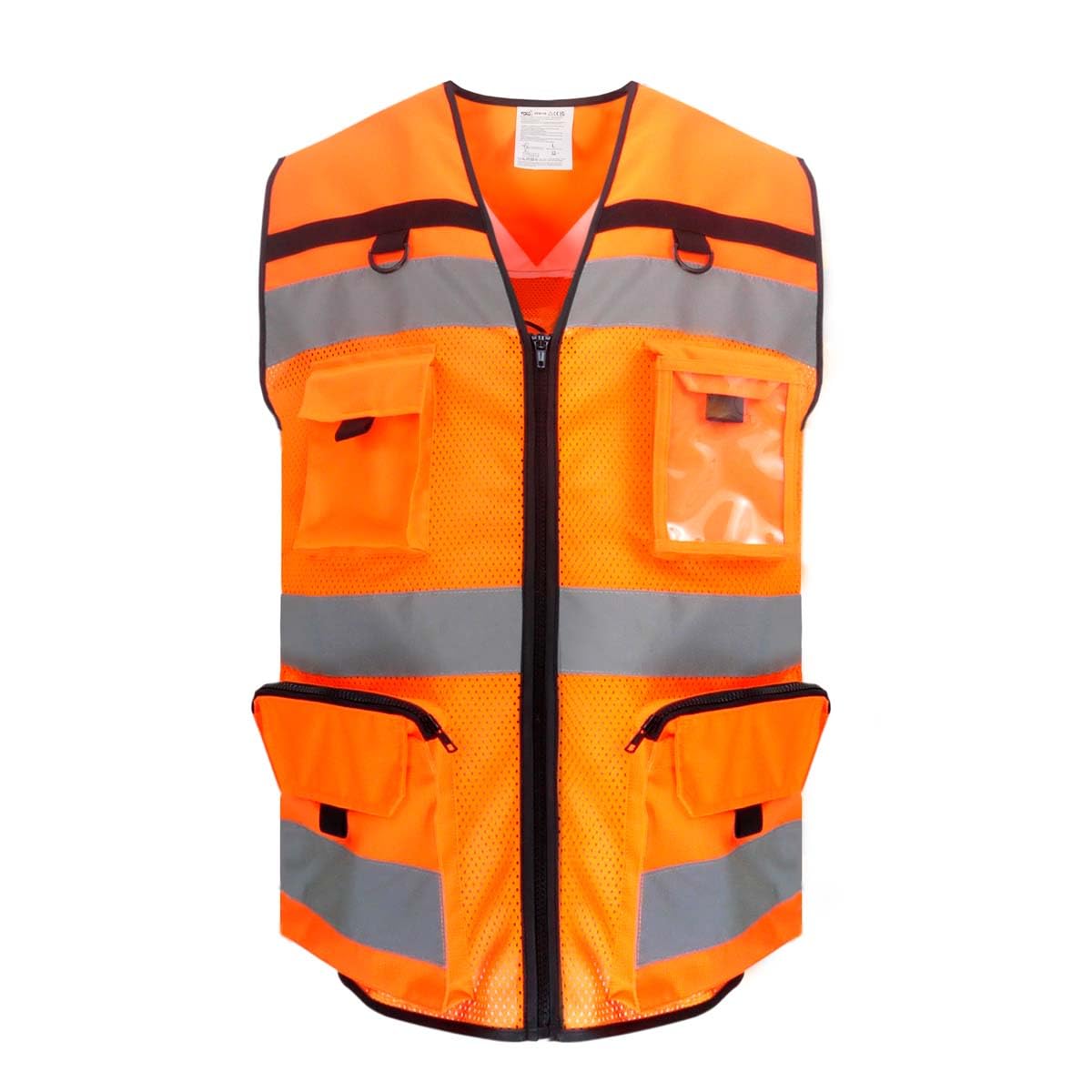Workwear World High Visibility Class 2 Ripstop Multi Pocket Tool Vest With Optional Breathable Mesh Fabric (Hi Vis Orange with Mesh, S)