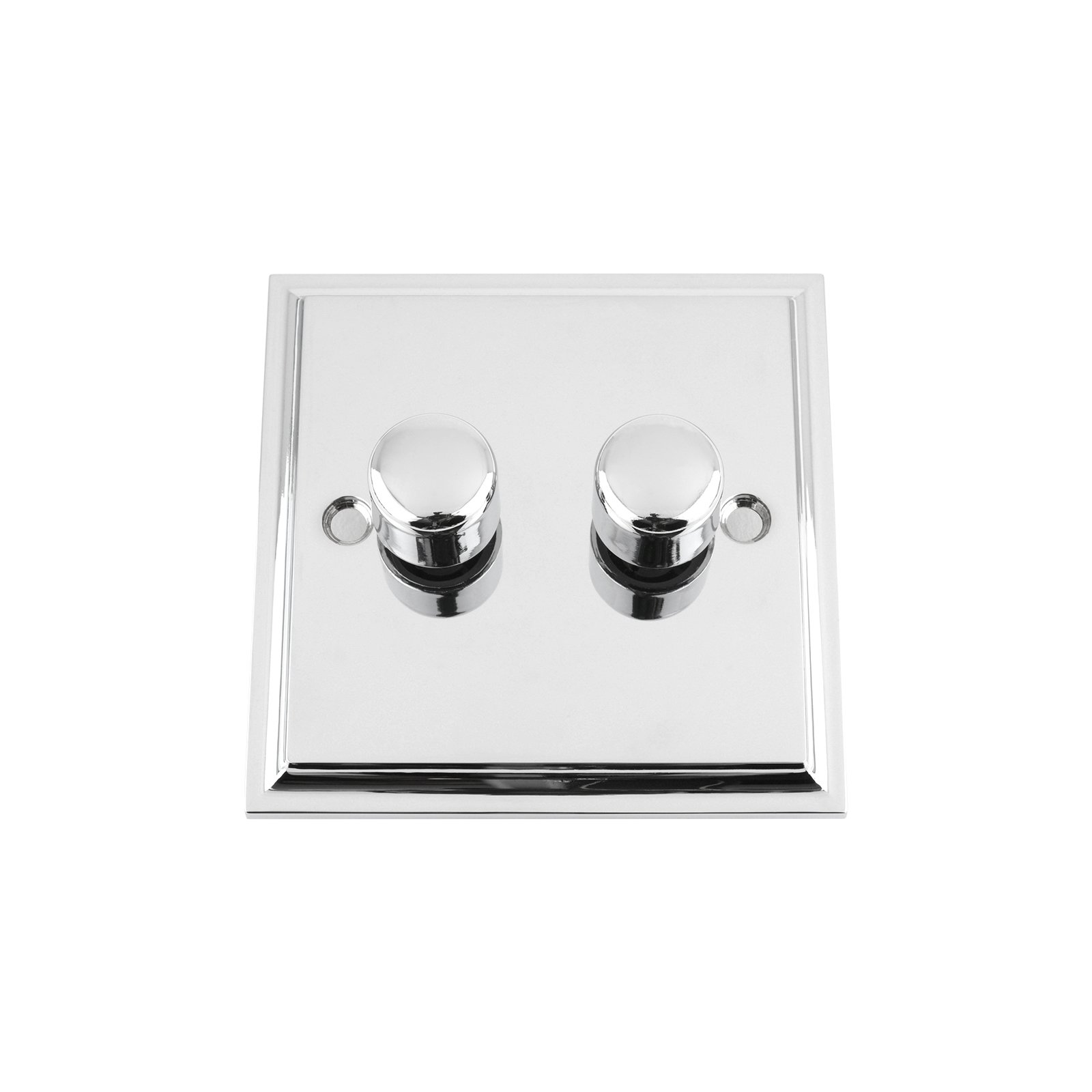 A5 Products Polished Chrome 10 Amp Light Dimmer Switch 2 Gang 2 Way 400W - Victorian