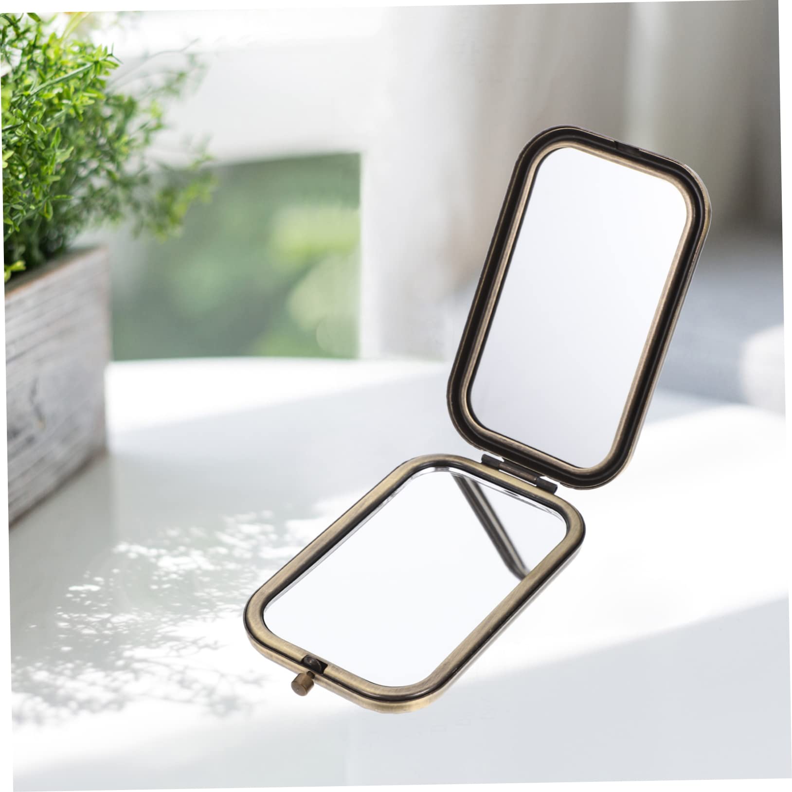 Healeved 3 Piezas Espejo De Vanidad Retro Espejos Plegables Antiguos De Mano De Bolsillo De Doble Cara Viaje Portátil De Bolso De Maquillaje Retro Vidrio