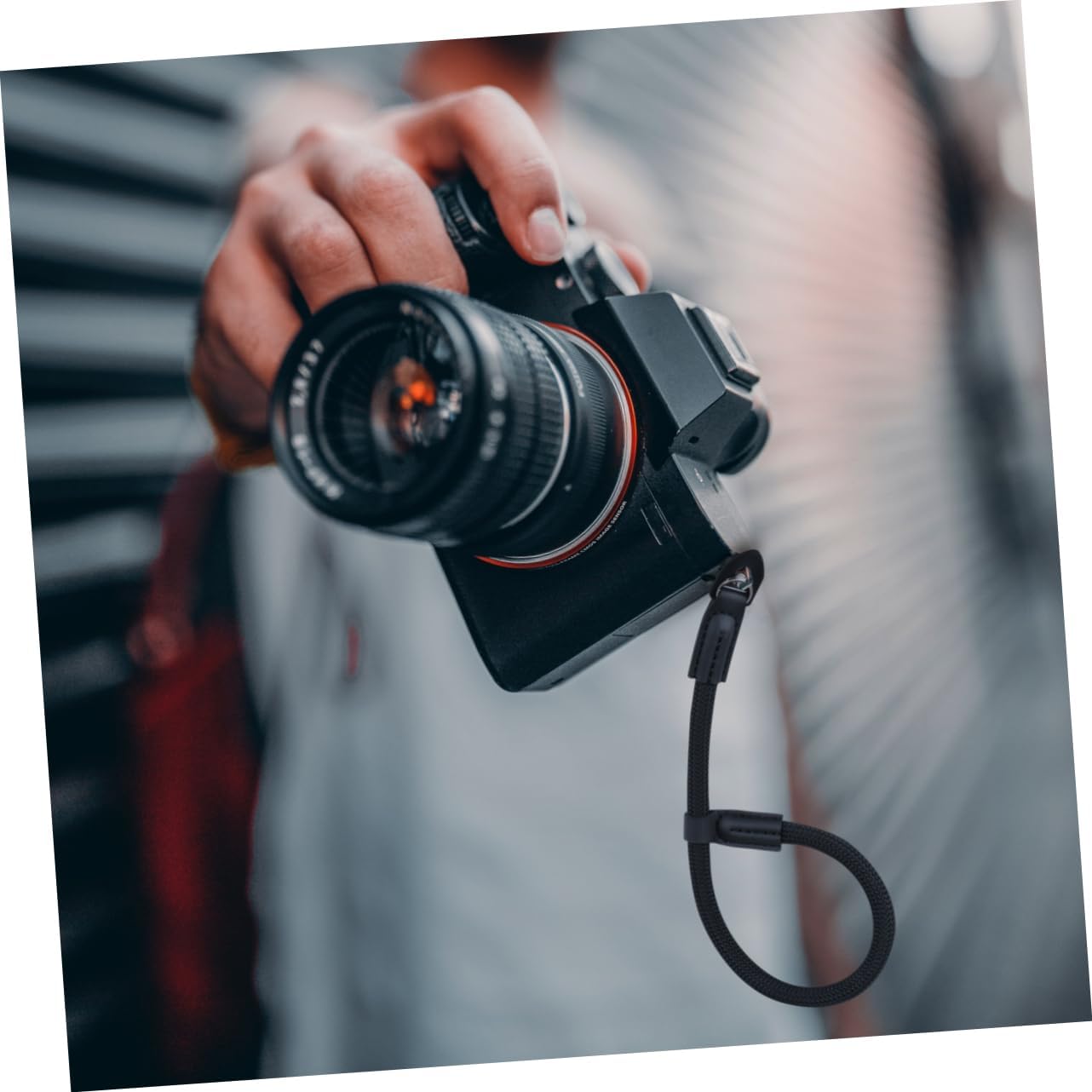BELLIFFY 1PC High Sturdy Nylon Camera Wrist Cord Lanyard Strap for Mirrorless Cameras Wear Resistant Design with Round Holes Black Color Compatible with Various Models 9 61 F8Jo+rYL. AC SL1282