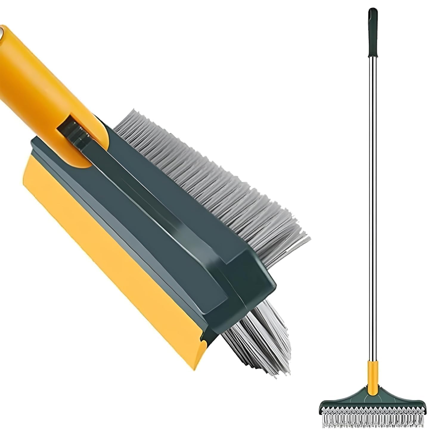Bathroom Cleaning Brush with Wiper Upgraded Tiles Cleaning Brush Bathroom Brush with Long Handle 180° Rotate Floor Cleaning Brushes Bathroom Cleaning Accessories (3 in 1)-image-45