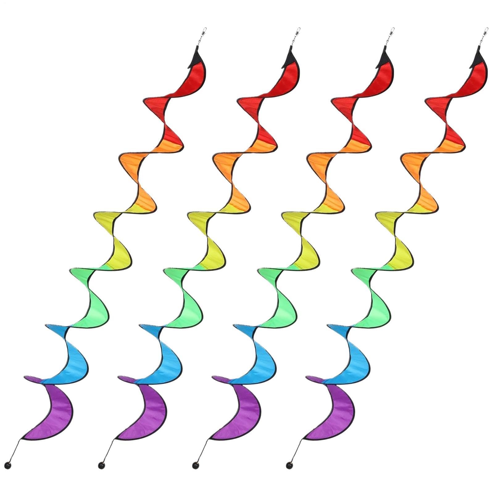Rainbow Spiral Spinner 4 Pieces Yard Windsock Streamers