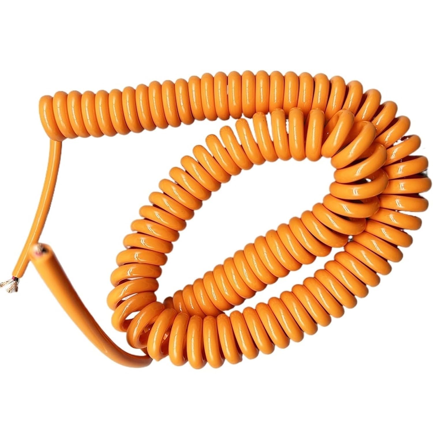 Przewód elektryczny, 3-żyłowy 1mm2 spiralny kabel ładujący sprężynowy pomarańczowy miedziany przewód rozszerzający rozciągliwy od 1 metra do 20 metrów zwijana cewka(Stretch 20 Meters)
