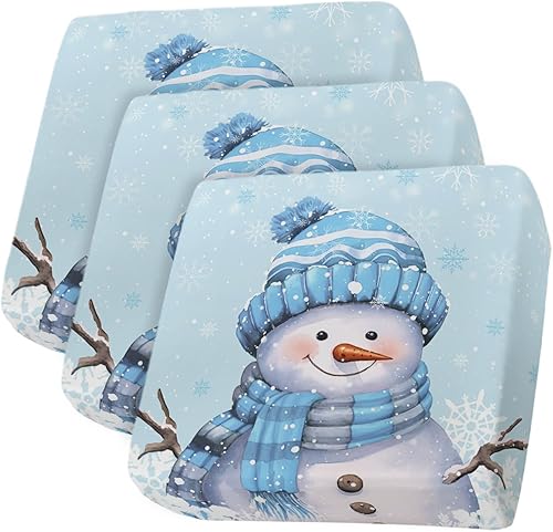 Miniatura 46 de Fundas de cojín para sofá de Navidad con diseño de muñeco de nieve azul, funda elástica para sofá con parte inferior elástica, fundas de sofá