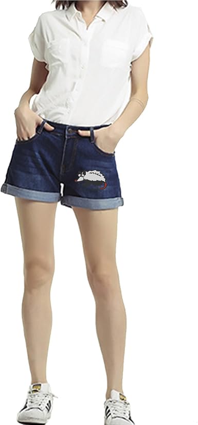 Pantalones vaqueros con estampado de dibujos animados para mujer, Jeans  rasgados con espalda rota, Jeans desgastados ajustados, pantalones vaqueros  tobilleros Harem informales para mujer - AliExpress Ropa de mujer