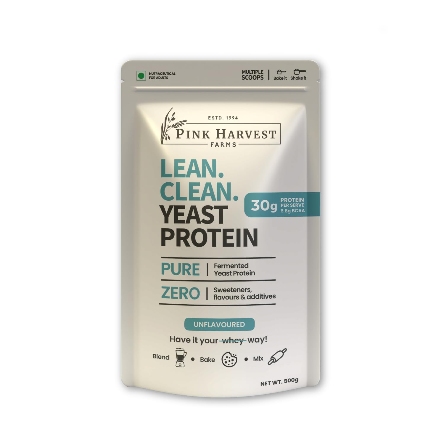 Pink Harvest Farms Lean. Clean. Fermented Yeast Protein | 30g Protein| Unflavoured 500g-image-46