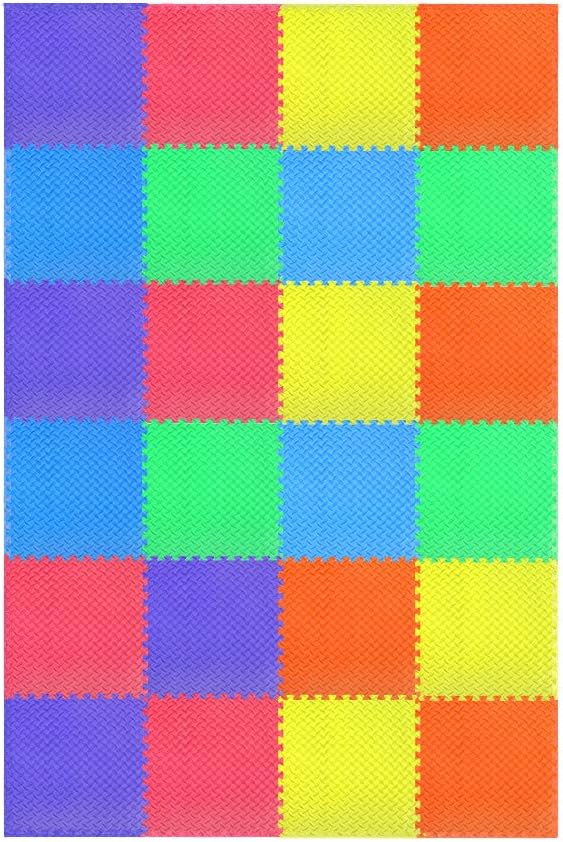 innhom 12/24 Tiles Non-Toxic Gym Mat Exercise Mat Puzzle Foam Mats Gym Flooring Mat Interlocking Foam Mats with EVA Foam Floor Tiles Crawling Mat for Playroom and Nursery