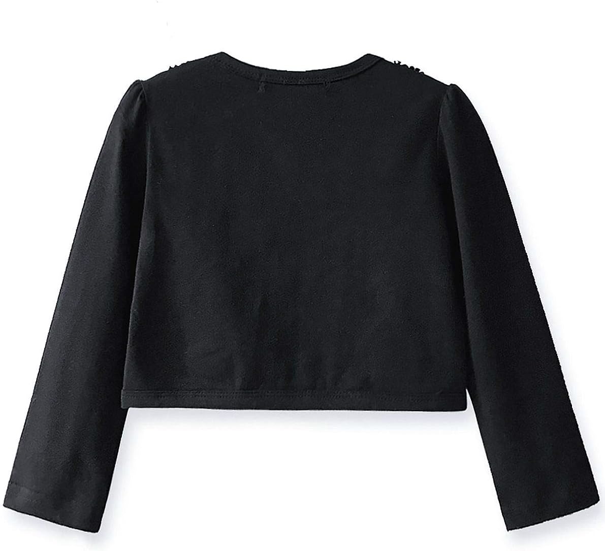 Girls Shrugs Lace Bolero Long Sleeve Cardigan Party Church Dress Cover Up - Image 2