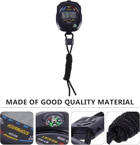 Miniatura 3 de Professional Multi-Function Sports Stopwatch Timer with Display for Match and Referee Use Portable Black Training Timer Suitable for Running