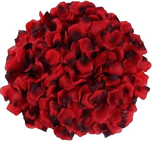 Miniatura 5 de 1000 pétalos de rosa artificiales burdeos para boda, noche romántica para ellaél, compromiso, decoraciones de flores, eventos, fiestas, a granel