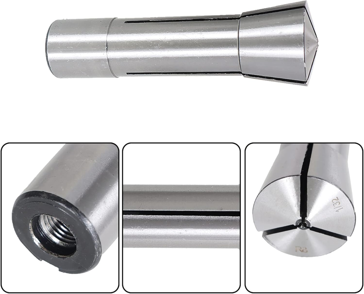 29Pcs R8 Collet Set 1/32-1 Threaded Internally 7/16-20 Mill Chuck Holder High Accuracy Round Spring Collet for Mill Machine