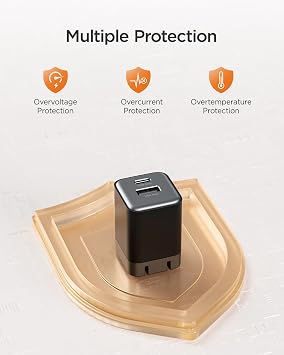 wegear 30W Fast Charger, Dual Port USB C Wall Charger with Foldable Plug