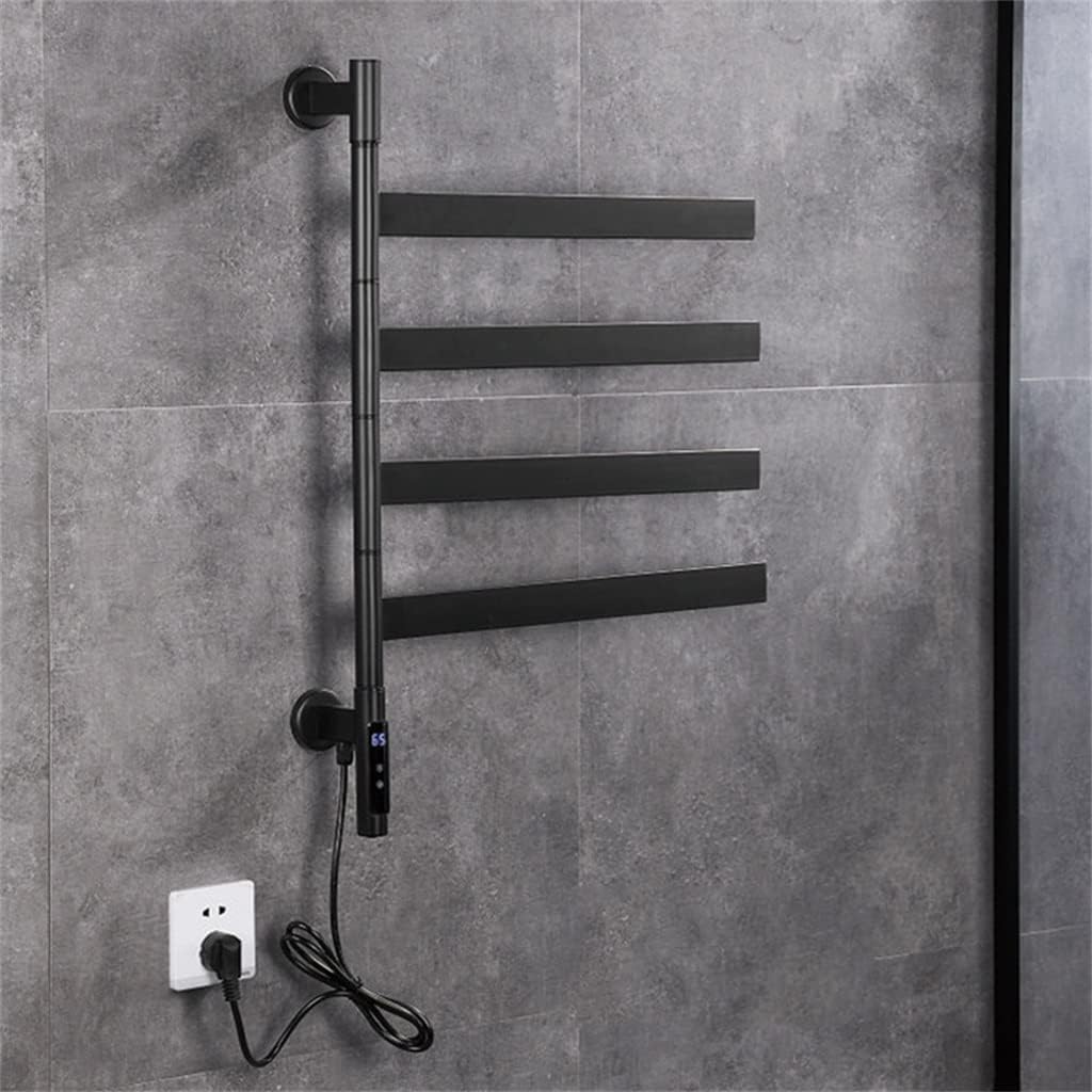 Rotatable Towel Dryer Intelligent Electric Warmer Heated Rail Bathroom Accessories Rack Digital Display