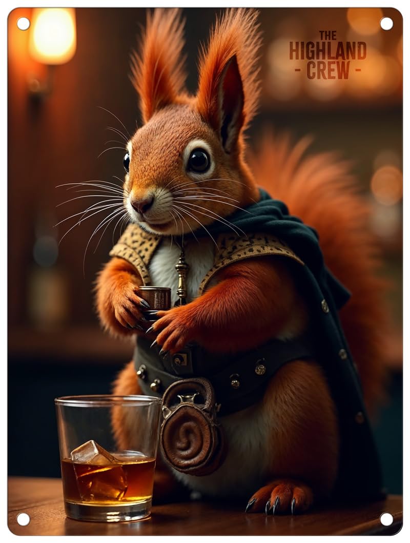 The Original Metal Sign Red Squirrel Small (150 X 200Mm) Metal Sign - The Highland Crew