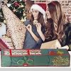 ProPik Christmas Hanging Wrapping Paper Storage Bag Organizer Swivel Hanger Multiple Pockets and Loops Holds 25 Rolls 40 Inch Plus Space for Ribbons Bows and Gift Wrap Folds Flat (Green)