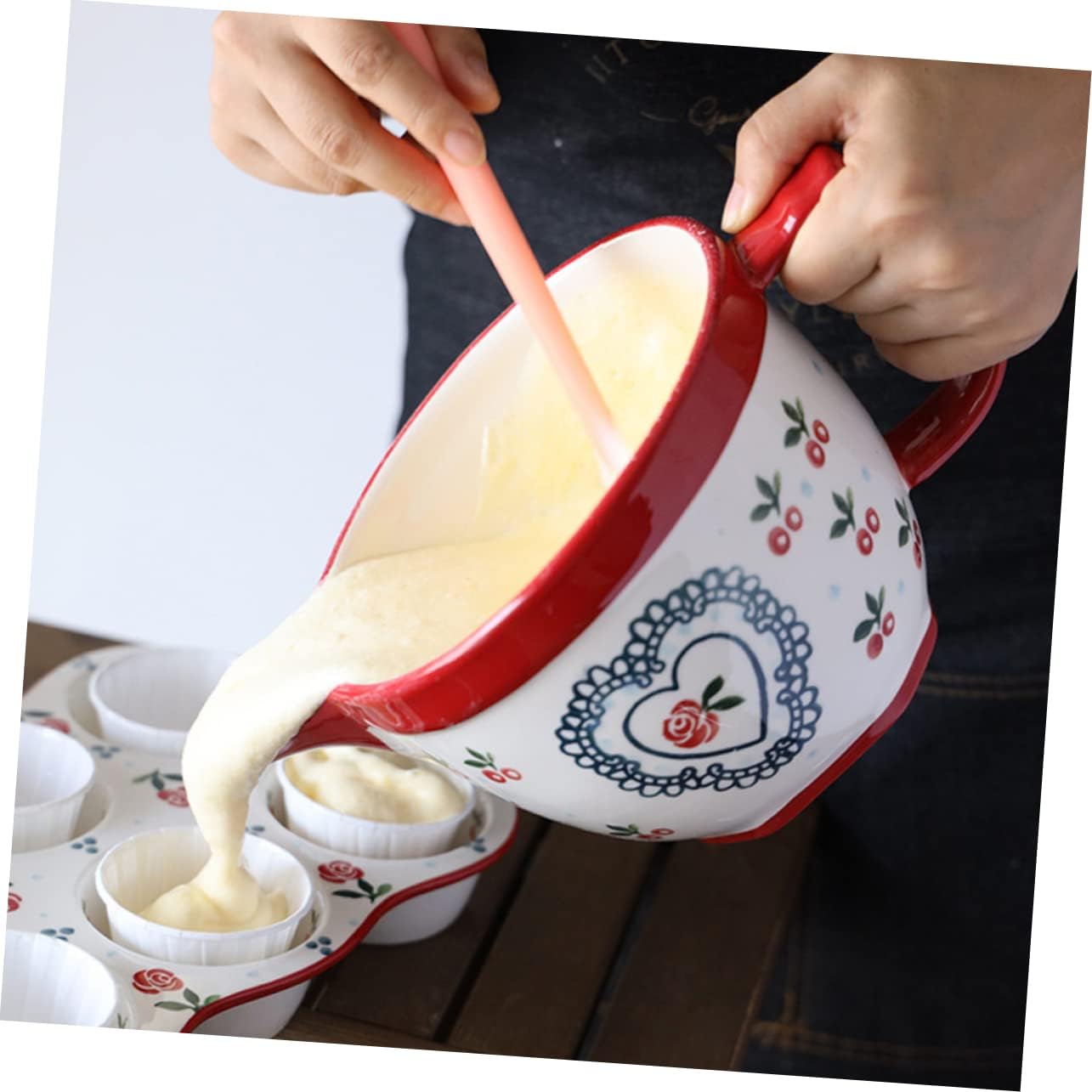 3 Pcs Ceramic Mixing Bowl Ceramic Bowl Ceramic Material Food Bowl Mini Eggs Salad Bowl Milk Creamer Pitcher Practical Bowl Kitchen Bowl Coffee Creamer Jar Salt Ceramics Gravy Red