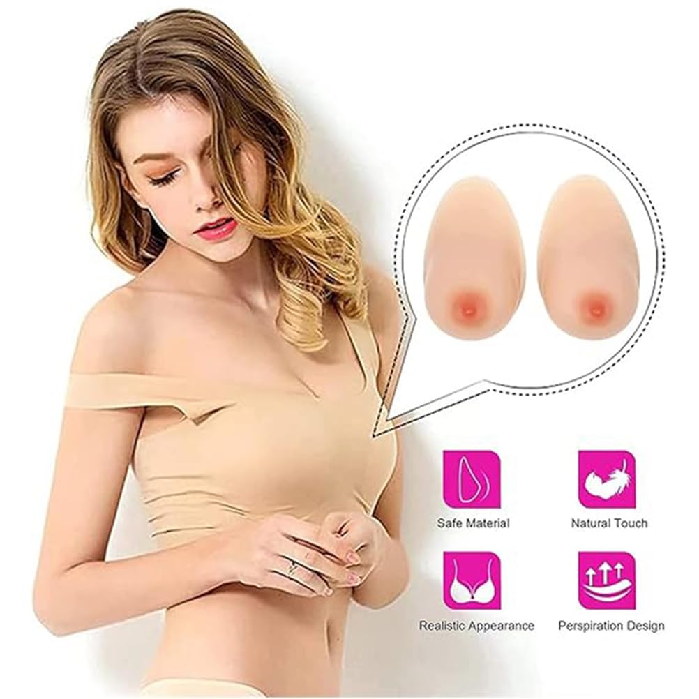 Nude,D|Cup (1000g/Pair),OSEMISS 1 para silikonowych piersi B-EE Cup samoprzylepne sztuczne piersi realistyczne sztuczne piersi dla transwestytów transpłciowych po mastektomii
