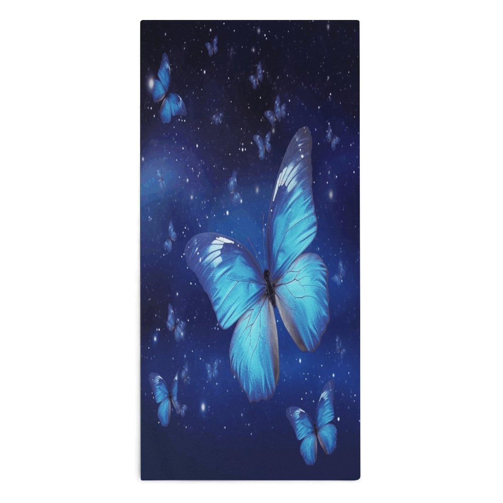 YUXBVKRS Blue Starry Butterfly Hand Towels for Bathroom 14x29 Inch