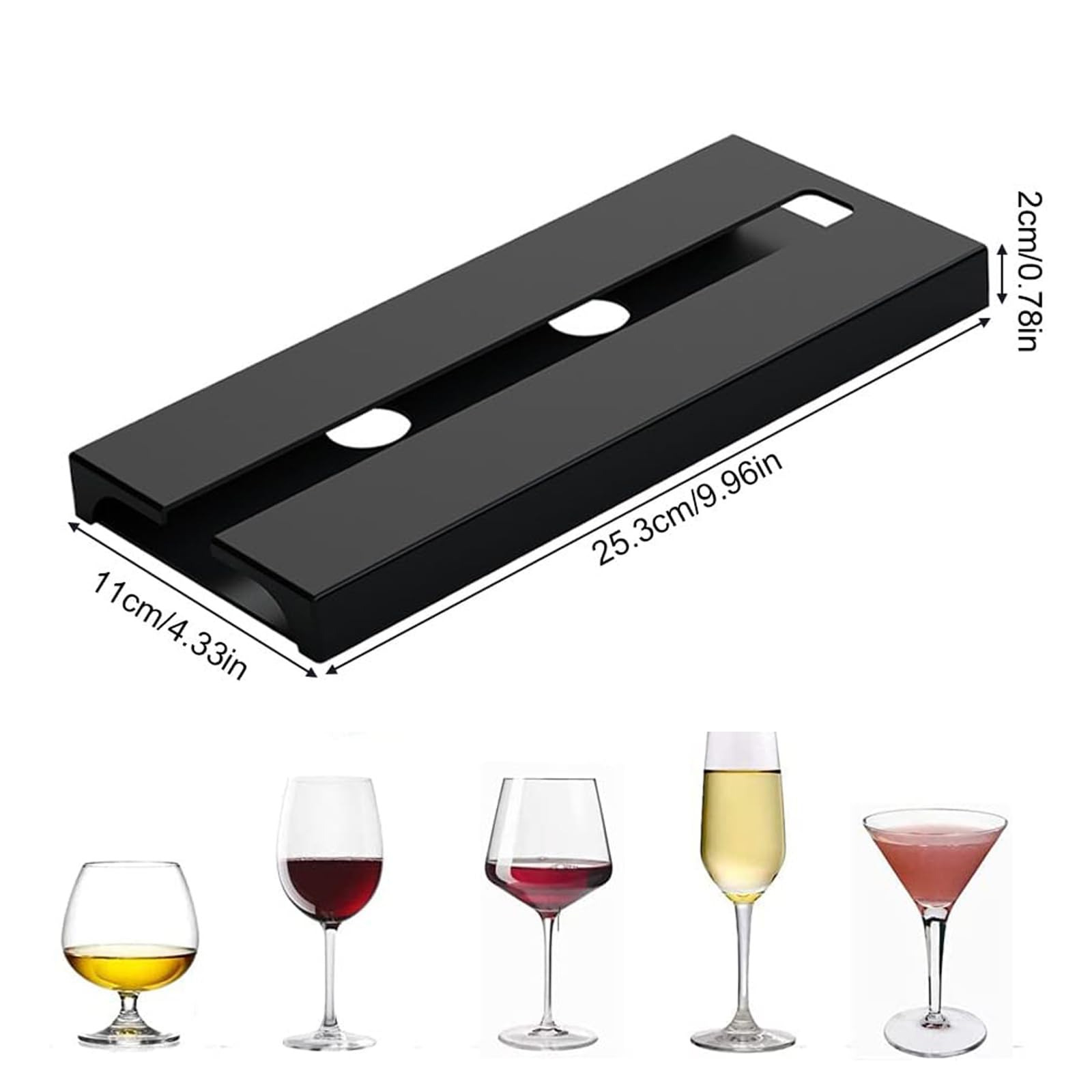 Portabicchieri Da Vino Jenngaoo Da Sottopensile – 4 Rows, Ferro Bianco, 44x22,5x6 Cm, Salva Spazio, Con Viti - 2