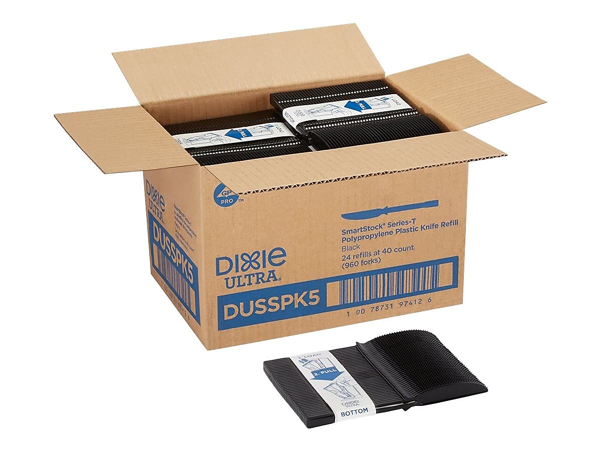 Dixie Ultra DUSSPK5 Polypropylene Knife Set, Black, 960/Carton