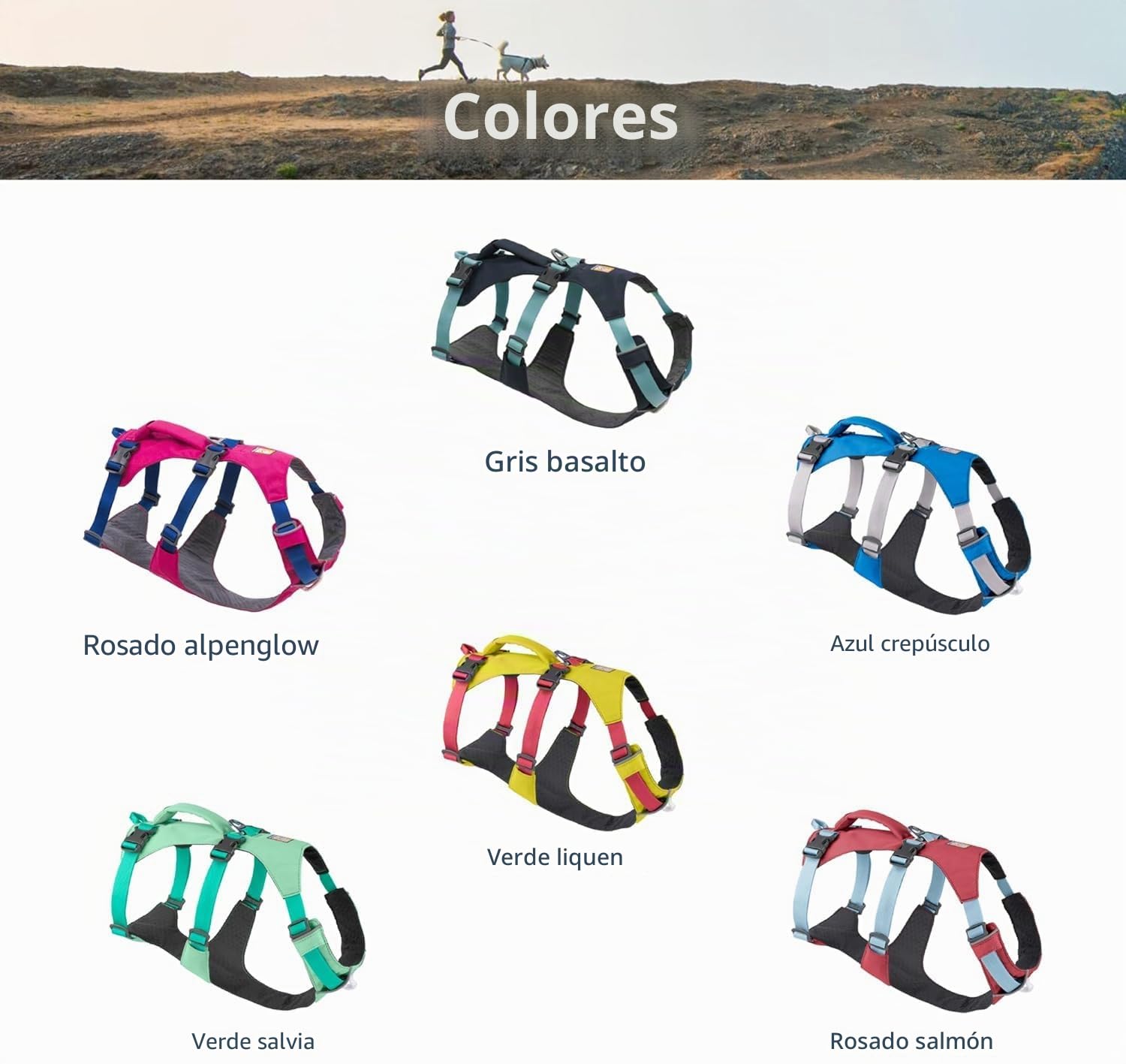 RUFFWEAR Arnés para Perro con asa, Flagline, Multiusos, Ligero, Ajustable, cómodo, para Caminar, 3 Puntos de fijación de Plomo, Correa Reforzada y Anillo en V de Metal Fuerte