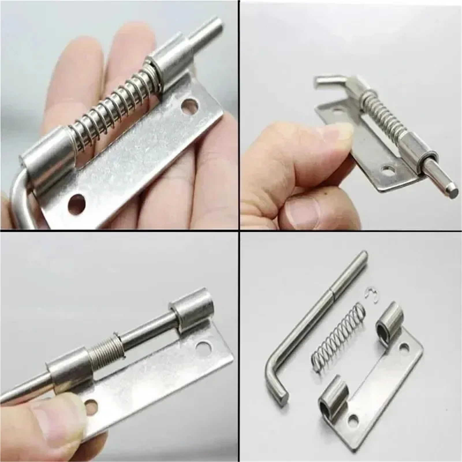 10 pezzi di chiavistelli a barilotto in acciaio inossidabile, chiusura a molla scorrevole for porta, cassetto dell'armadio, fienile, casa Per Porta(S Left)