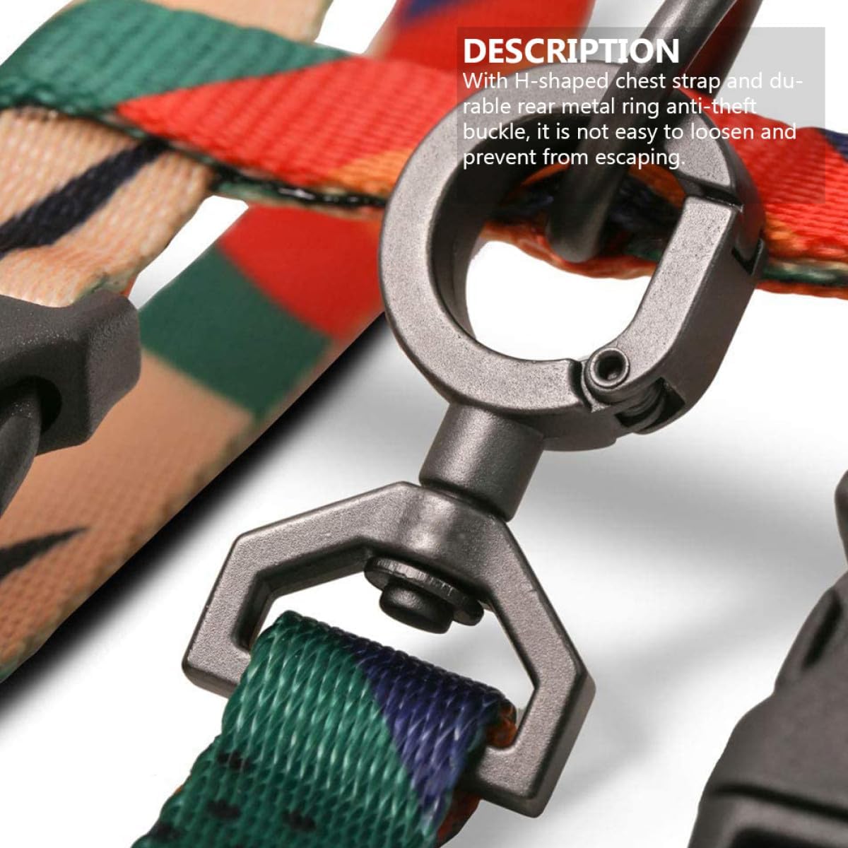 Cat Harness Leash H-Style Anti-Escape Adjustable Polyester and Pom Material Colorful Cat-Walking Pulling Rope for Outdoor Travel and Pet Supplies