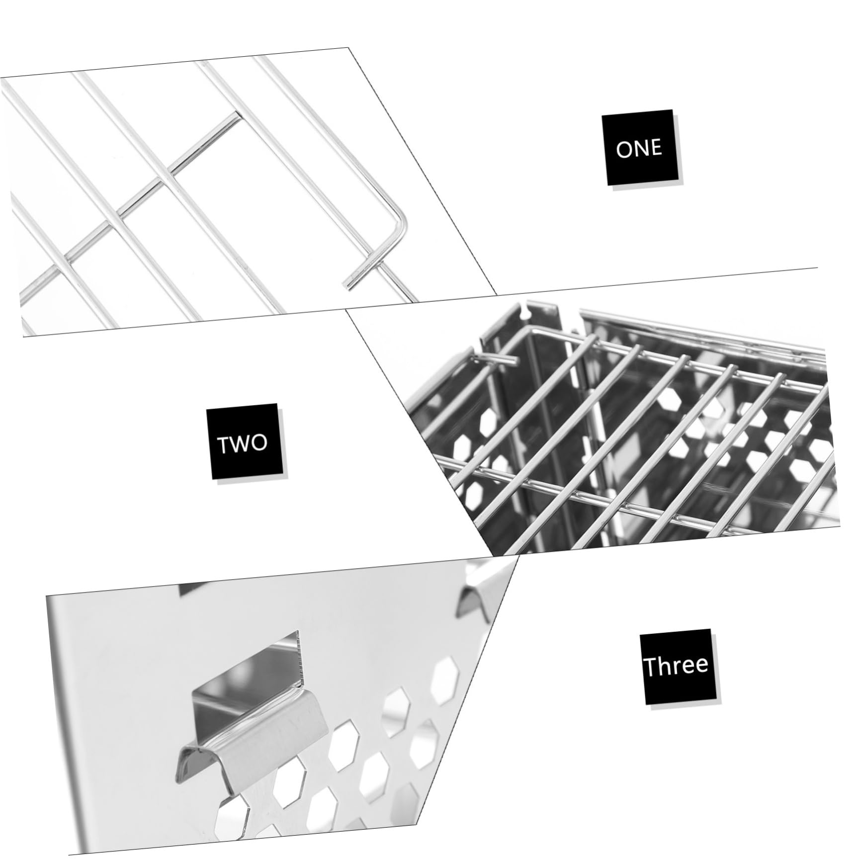 Holibanna 1set Portable Stainless Steel Barbecue Grill Rack Compact Folding BBQ Tool for Outdoor Cooking Camping Fire Resistant Design Barbecue Accessory