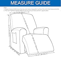 Vista 6 de CRFATOP Funda elástica para sillón reclinable, 4 piezas, fundas impresas para silla reclinable de 1 asiento, colección Fallon, protector de muebles
