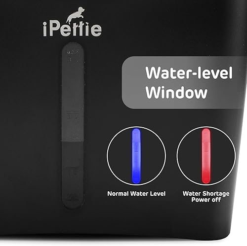 Miniatura 6 de iPettie Kamino Pet Water Fountain, 101oz3L, Ultra-Quiet Automatic Cat Water Dispenser with LED Light & Water Level Window, Auto Power Off USB Pump &