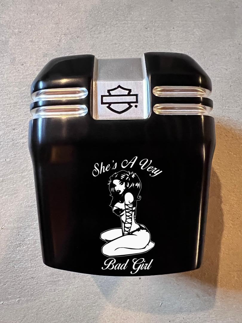 Generic Horn Cover She's A Very Bad Girl compatible with harley cowbell and waterfall horns