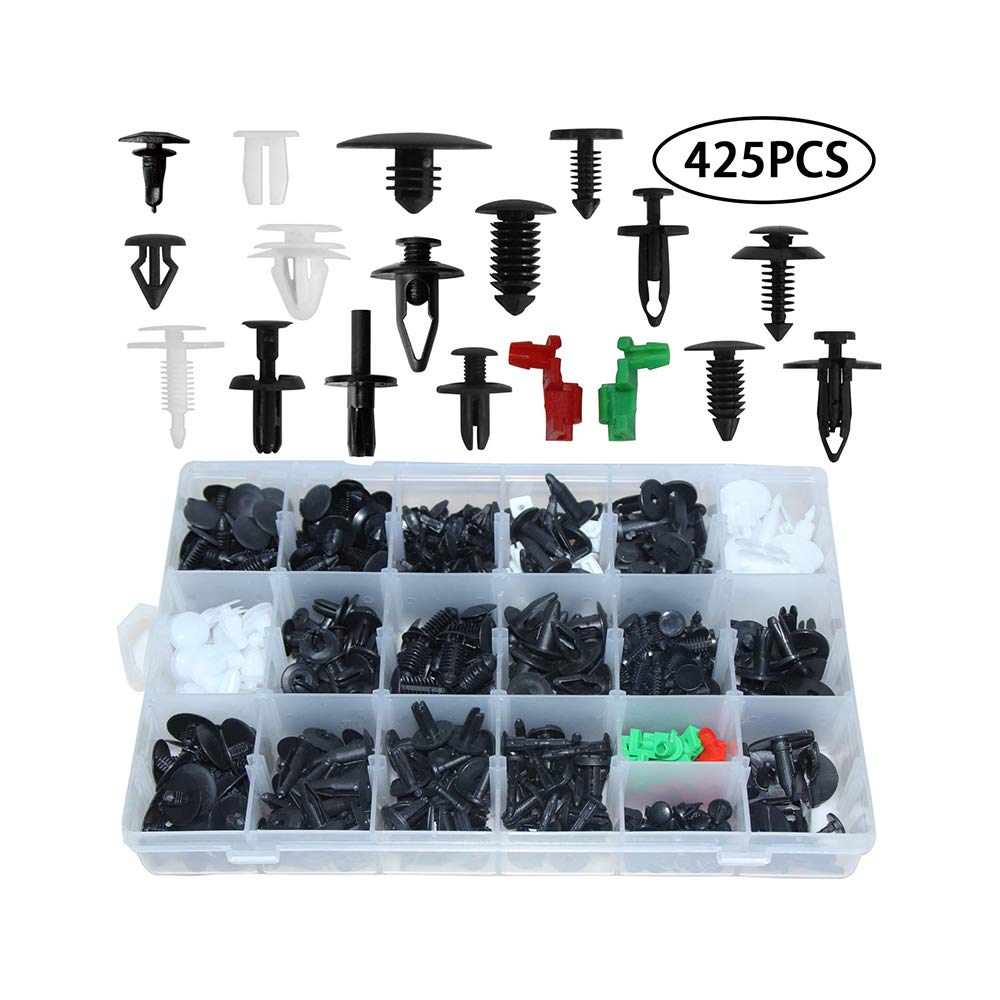 425Pcs Assorted Car Body Plastics Push Retainer Pin Rivet Fasteners