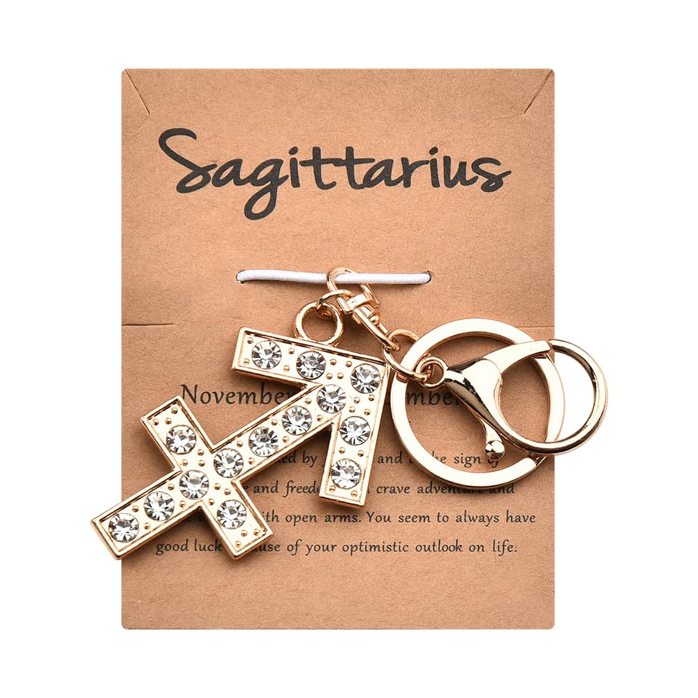 Constellation Zodiac Sign Keyrings for Women Men Horoscope Astrology Gifts for Girls Boys Birthday Christmas Gifts for Teens
