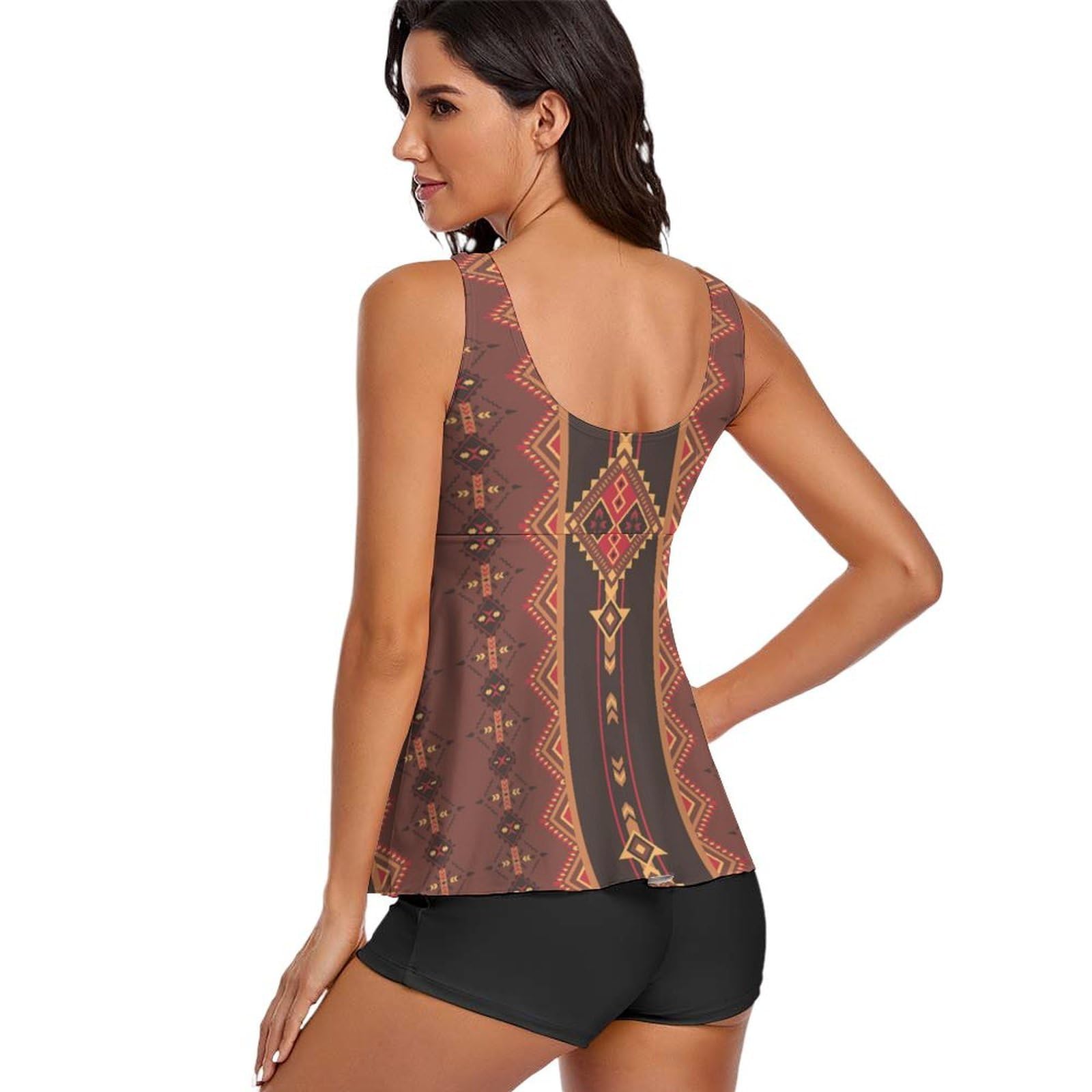 Badeanzüge für Damen, Faden Katze Katze Tankini für Frauen mit Shorts, Bademode zum Surfen, Tauchen