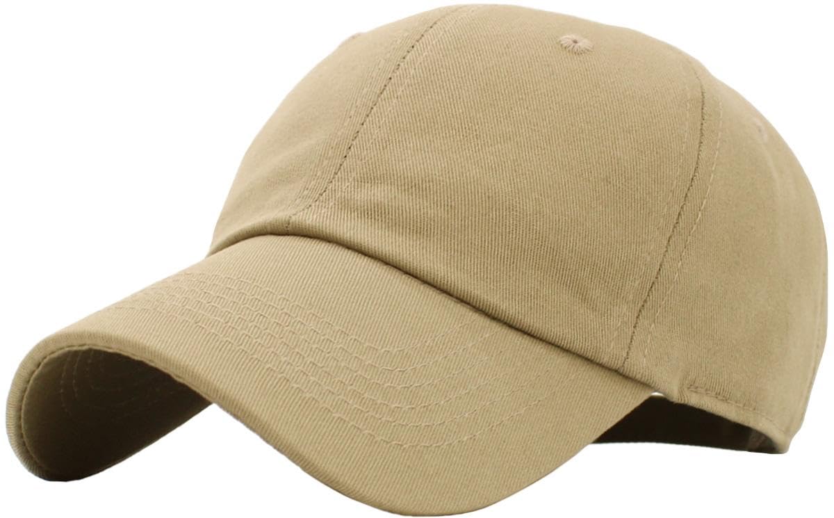 KBETHOS Classic Unisex Cotton Adjustable Low Crown Baseball Cap – Plain Dad Hat