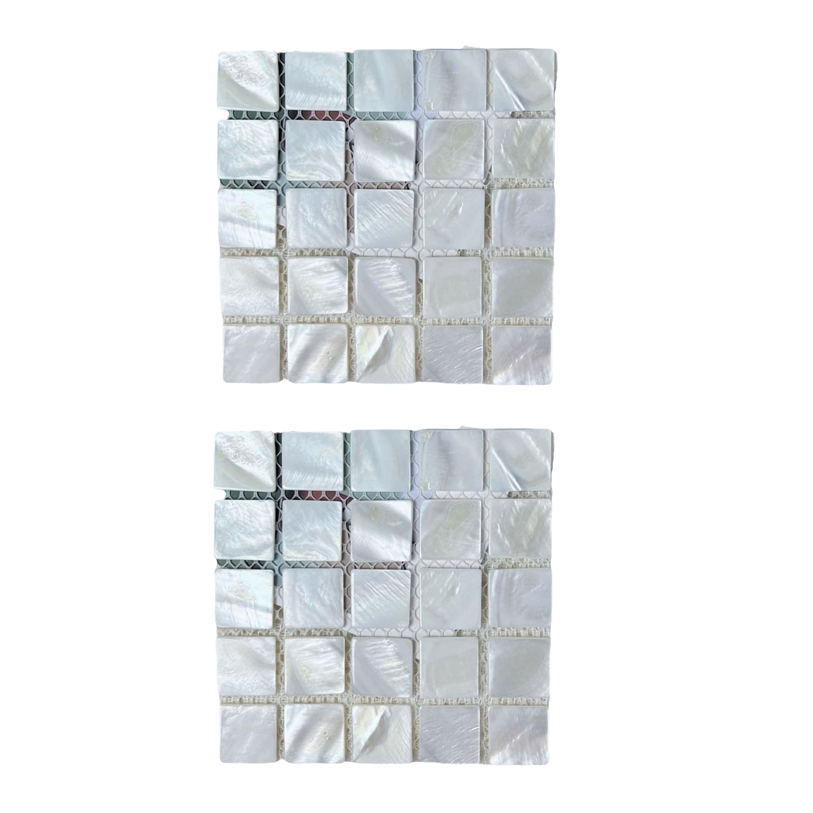 Carotoe White 2Pcs Natural Conch Shell Square Coasters Waterproof Beverage Placemat Heat-Insulating Mat For Cup Table Accessories Elegant Dining Table Decoration