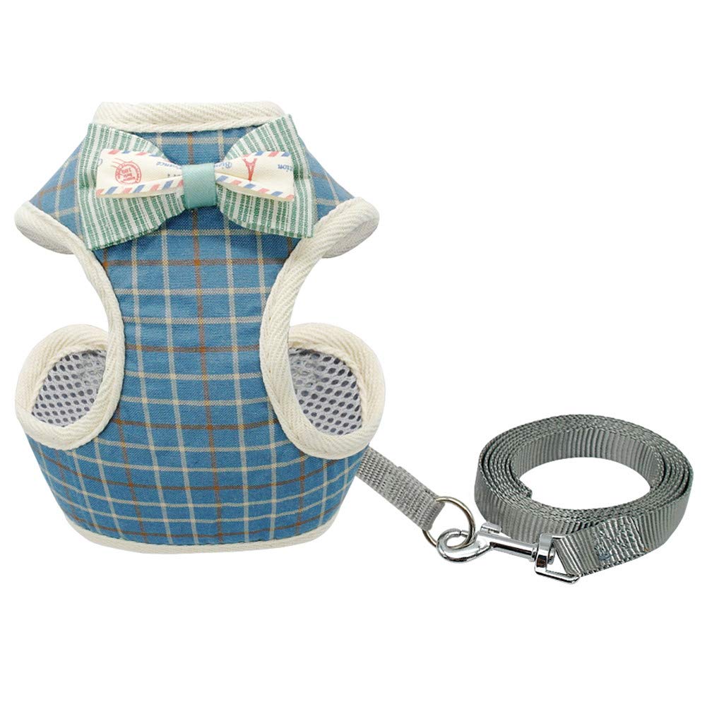 SOCHII Lindo juego de arnés y correa para gatos, malla de nailon, arnés para cachorros, collar de gato, chaleco para gatos pequeños, perros, gatitos, suministros para mascotas, 2 S