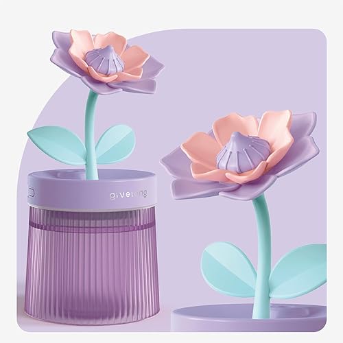Miniatura 4 de Humidificador de niebla fría de 8.8 fl oz con linda flor, humidificador USB con luz, difusor de aceite esencial, difusor de aceite de aromaterapia