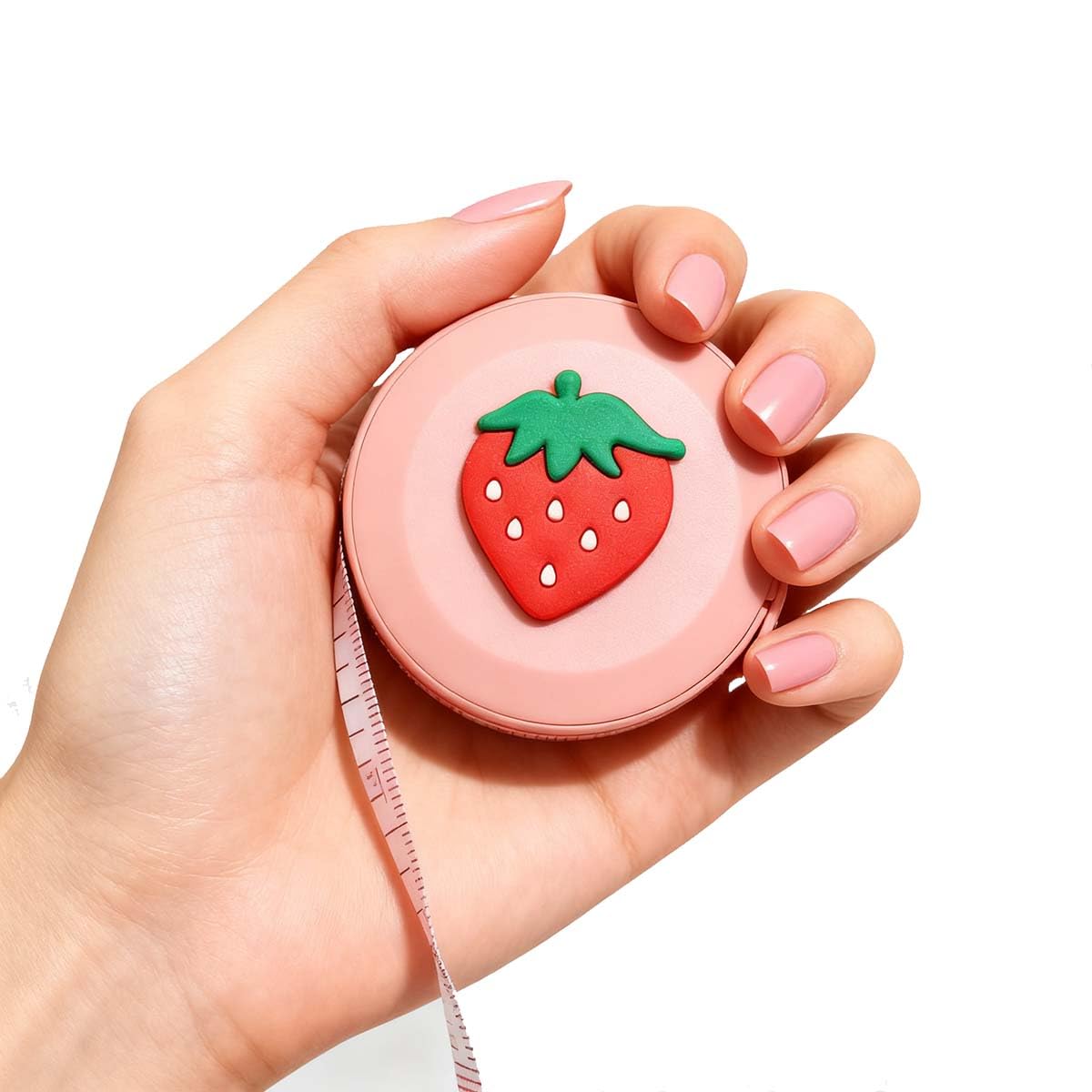 Measuring Retractable Tape,Mini Soft Cartoon 60Inch Tape for Body Flexible Tape Measure for Tailor Sewing Craft Cutting Ruler Tools(Strawberry)