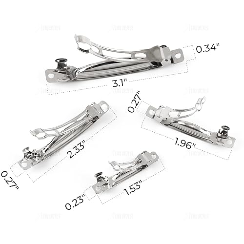 Miniatura 8 de AUEAR Pinzas rectangulares de hierro con pasador francés para lazos de bricolaje paquete de 50 2 pulgadas 1969in