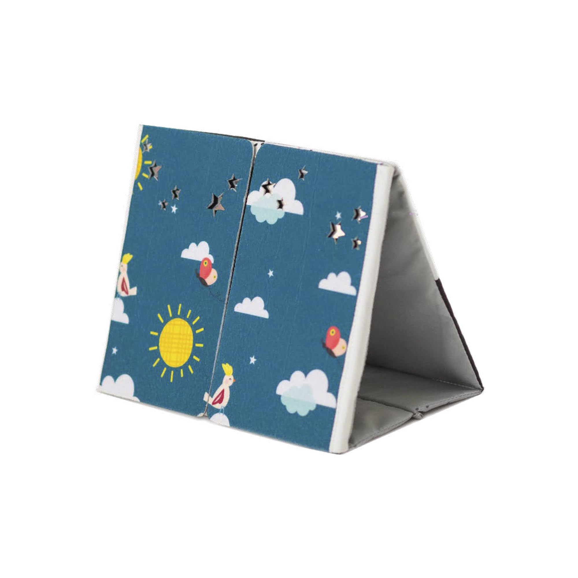 Taf Toys Tummy Time Floor Mirror Book Giocattoli per bambini Attività ad alto contrasto Montessori Neonati Giocattoli, Nero & Bianco Baby Mirror Giocattoli 0 3 6 12 0-3 Mesi Neonato Essenziale per il