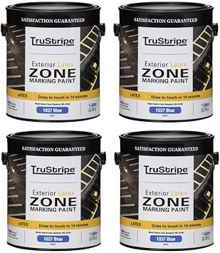 1 Gallon Handicap Blue Exterior Flat Latex Parking Lot Zone Marking Paint - Pack of 4