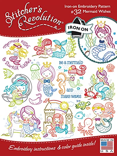 Stitcher's Revolution Iron-On Transfers-Mermaid Wishes