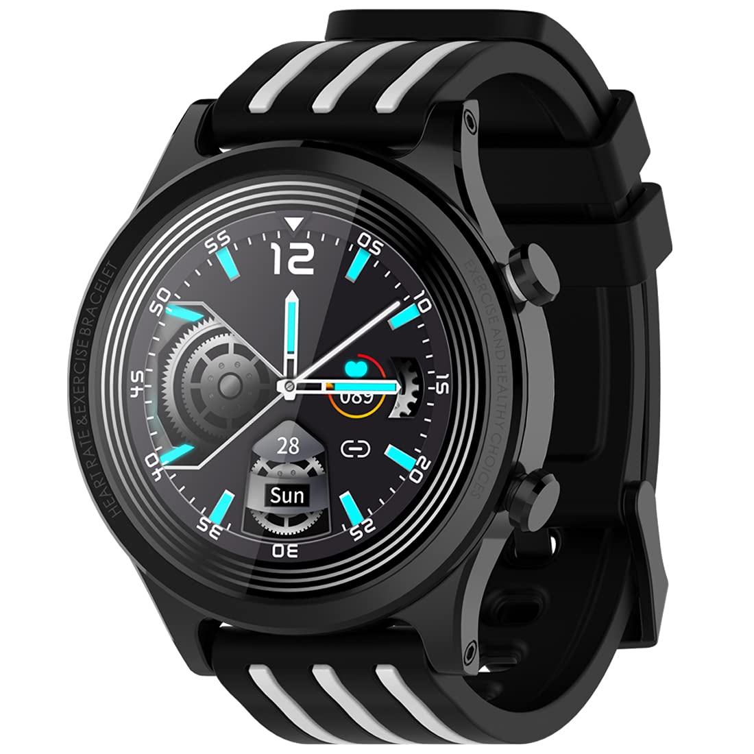 Pard 2021 Men Health Smart Watch, Cool Heart Rate Blood Pressure SpO2  Monitor, IPS Touch Screen Fitness Tracker, White