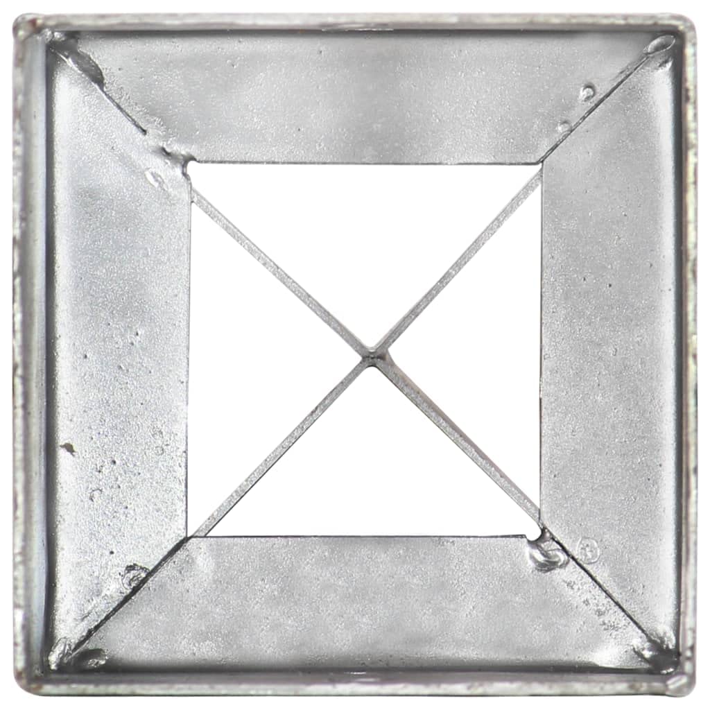 12 estacas plateadas de acero galvanizado, 10 x 10 x 76 cm, anclaje al suelo y clavo para postes de vallas, pérgola, garajes, cobertizos de jardín y anclaje seguro al aire libre