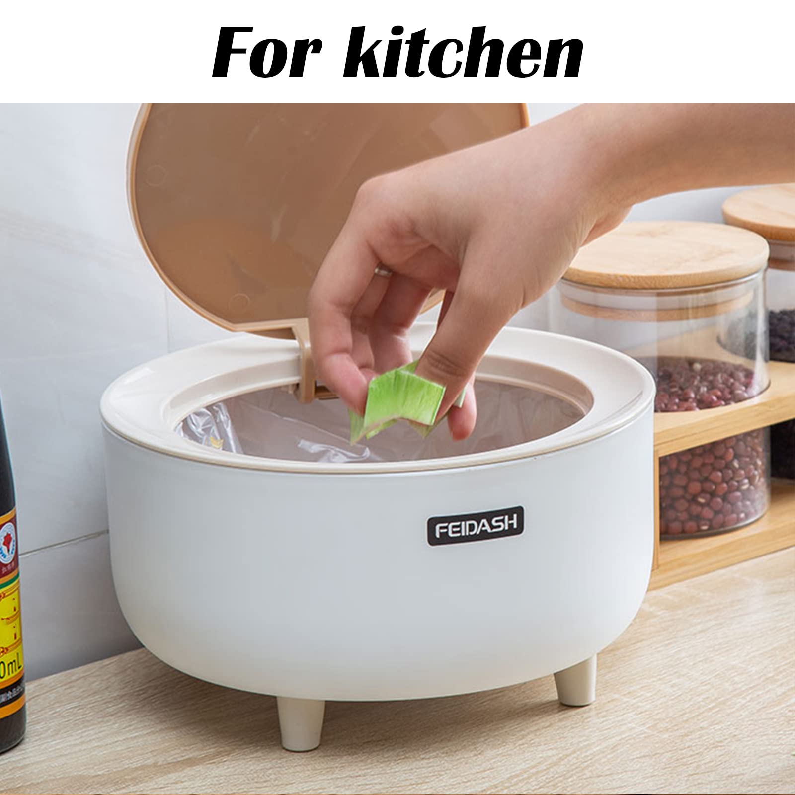 Produktbild von Lntyq Tisch-Mülleimer Mit Einziehbarem Deckel – 4 L Mini-Tisch-Mülleimer Und Kleiner Mülleimer